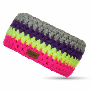 Ručne háčkovaná čelenka DOKE Stripes Pink DOKE