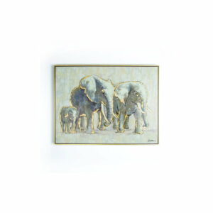 Ručne maľovaný obraz Graham & Brown Elephant Family