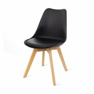 Čierna stolička s bukovými nohami loomi.design Retro loomi.design