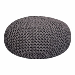 Tmavosivý pletený puf LABEL51 Knitted XL