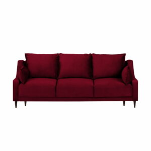 Červená trojmiestna rozkladacia pohovka s úložným priestorom Mazzini Sofas Freesia Mazzini Sofas