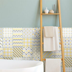 Sada 24 nástenných samolepiek Ambiance Scandinavian Tiles Stockholm