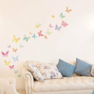 Sada 24 samolepiek Ambiance Artistic Butterflies Ambiance