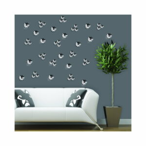 Sada 12 adhezívnych 3D samolepiek Ambiance Flowers Chic Mirror Ambiance