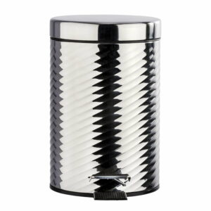Pedálový odpadkový kôš v striebornej farbe Wenko Spiro Shiny