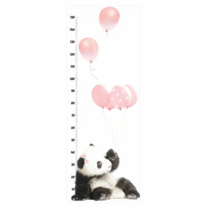 Nástenná samolepka s meradlom výšky Dekornik Pink Panda