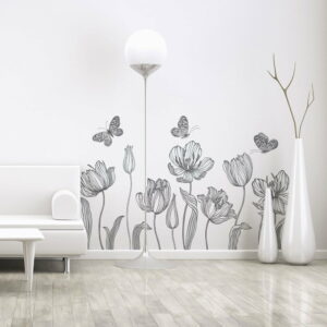 Sada samolepiek na stenu Ambiance Bright Tulips Ambiance