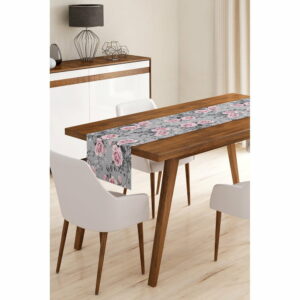 Behúň na stôl z mikrovlákna Minimalist Cushion Covers Grey Roses