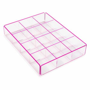 Ružový úložný box s 12 priehradkami Versa Ariel Versa
