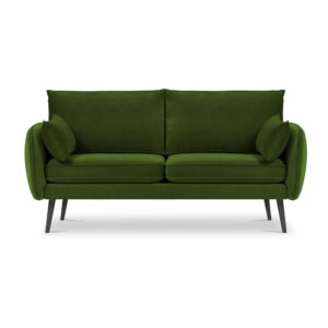 Zelená zamatová pohovka Kooko Home Lento
