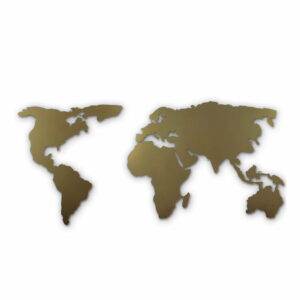 Nástenná kovová dekorácia Gold Map