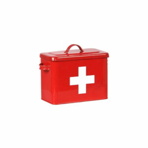 Červená plechová dóza LABEL51 Firt Aid LABEL51