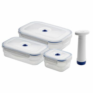 Set 3 boxov na potraviny a vákuovej pumpy Compactor Food Saver Compactor