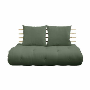 Rozkladacia pohovka so zeleným poťahom Karup Design Shin Sano Natural/Olive Green Karup Design