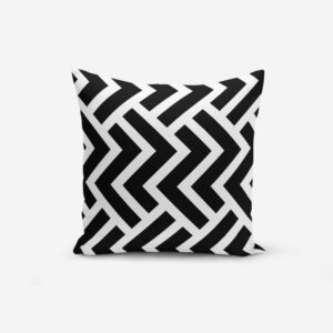 Čierno-biela obliečka na vankúš s bavlnou Minimalist Cushion Covers Black White Geometric Duro