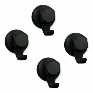 Sada 4 čiernych samodržiacich nástenných háčikov Compactor Bestlock Black Big Hooks