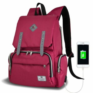 Fuchsiový batoh pre mamičky s USB portom My Valice MOTHER STAR Baby Care Backpack Myvalice