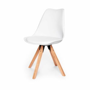 Sada 2 bielych stoličiek s podnožím z bukového dreva loomi.design Eco loomi.design