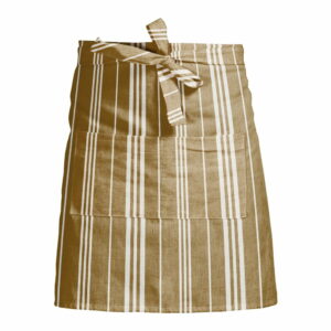 Žltá pruhovaná zástera s prímesou ľanu Linen Couture Delantal White Stripes Linen Couture