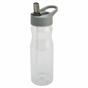 Sivá fľaša s vrchnákom a slamkou Addis Bottle Clear And Grey