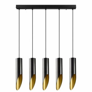 Čierne závesné svietidlo pre 5 žiaroviek Opviq lights Kesik Opviq lights