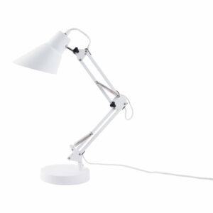 Biela železná stolová lampa Leitmotiv Fit Leitmotiv