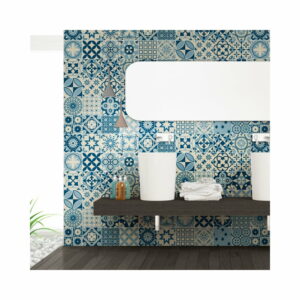 Sada 60 nástenných samolepiek Ambiance Wall Decal Cement Tiles Riana