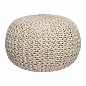 Krémovobiely pletený puf LABEL51 Knitted LABEL51