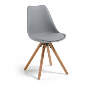 Sivá stolička s bukovými nohami loomi.design Lumos loomi.design