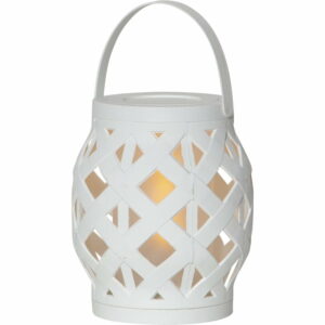 Biely lampáš Best Season Flame Lantern
