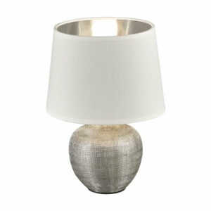 Biela stolová lampa z keramiky a tkaniny Trio Luxor