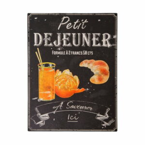 Plechová ceduľa Antic Line Petit Déjeuner