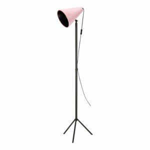 Čierna voľne stojaca lampa s ružovým tienidlom Markslöjd Cilla Floor 1L Markslöjd