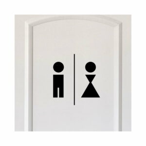 Čierna samolepka Ambiance Man And Woman Restroom Ambiance
