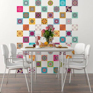 Sada 60 nástenných samolepiek Ambiance Tiles Vintage