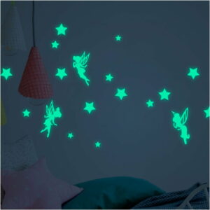Sada nástenných detských svietiacich samolepiek Ambiance Fairies and Stars Ambiance