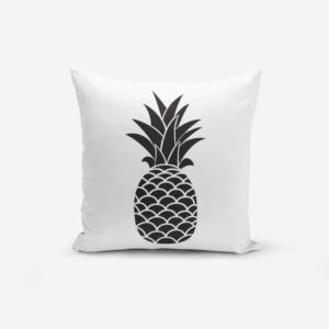 Čierno-biela obliečka na vankúš s bavlnou Minimalist Cushion Covers Black White Pineapple