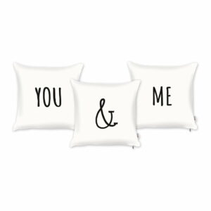 Sada 3 bielych obliečok na vankúš Apolena You And Me