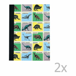 Sada 2 linajkových zošitov s potlačou dinosaurov Rex London Prehistoric Land Rex London