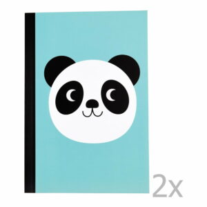 Sada 2 linajkových zošitov s potlačou pandy Rex London Miko The Panda Rex London