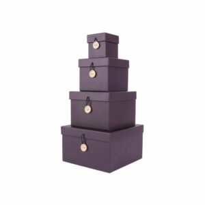 Sada 4 fialových úložných boxov s vekom PT LIVING Uniform PT LIVING