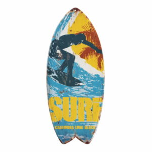 Sada 4 nástenných kovových dekorácií Geese Surfboard Geese
