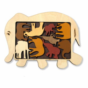 Drevená skladačka RecentToys Elephant Parade RecentToys