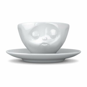 Biely bozkávajúci porcelánový hrnček na kávu 58products