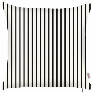 Čierno-biela obliečka na vankúš Apolena Pinky Light Stripes