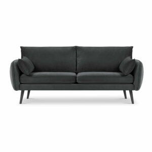 Tmavosivá zamatová pohovka Kooko Home Lento