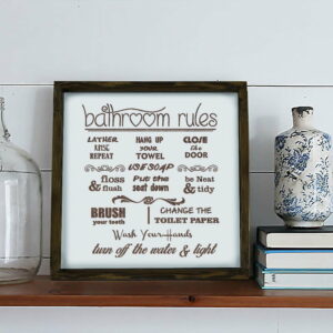 Nástenný obraz Bathroom Rules