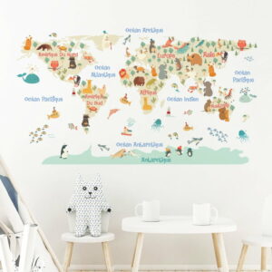 Nástenná samolepka Ambiance Pastel World Map Ambiance
