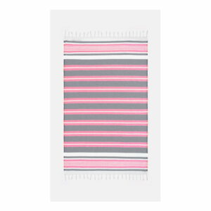 Ružovo-sivá osuška s prímesou bavlny Kate Louise Cotton Collection Line Pink Grey