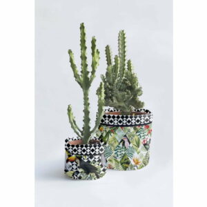 Sada 2 textilných kvetináčov Surdic Tropical Patchwork Surdic